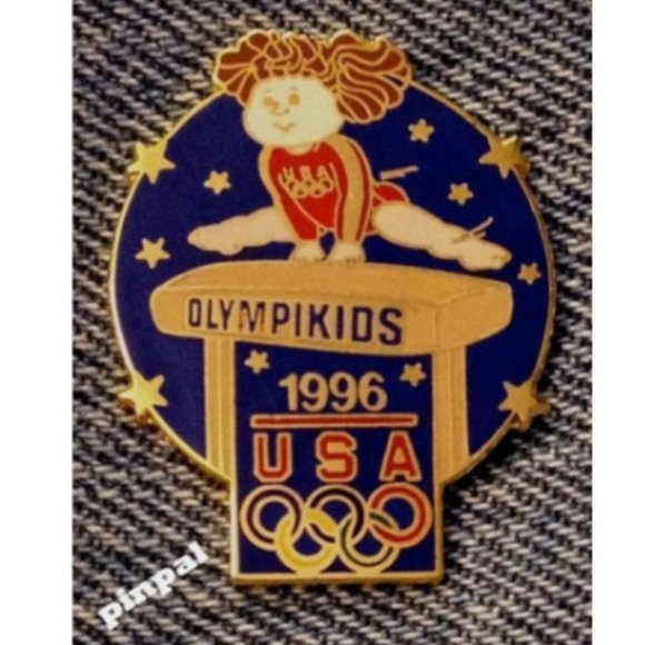 Gymnastics ~ Pommel Horse Olympic Pin ~ 1996 Atlanta ~ Olympic Kids ~ Olympikids - Picture 1 of 1